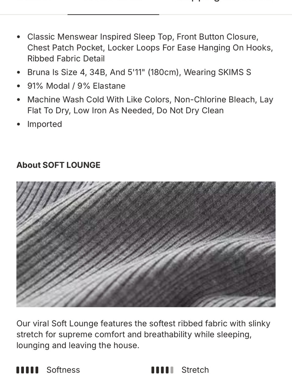 SKIMS Soft Lounge Black Ribbed Sleep Set - Cozy Two-Piece Lounge - Picture 6 of 6